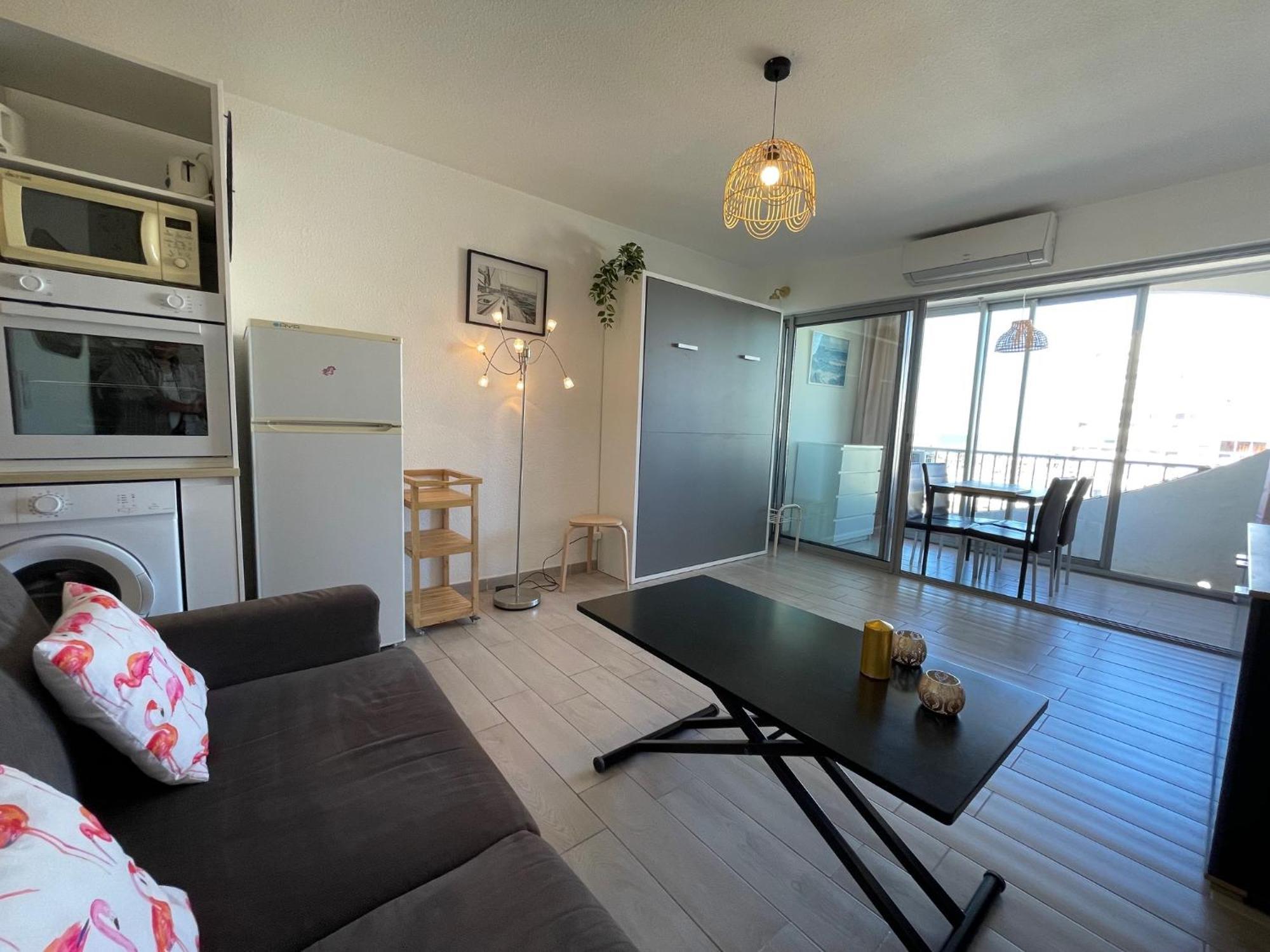Studio 2-3 Pers Parking Clim Vue Port Et Mer La Grande-Motte Exterior photo
